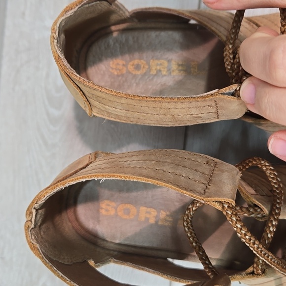 Sorel Women Joanie Ankle Lace Up Tractor Wedge Platform Sandals Boots Shoes Sz 9 - Picture 6 of 12